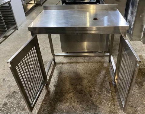 Τραπέζι Εργασίας Inox 100x60x87Cm 2 Ανοιγόμενες Πόρτες Μεταχειρισμένο